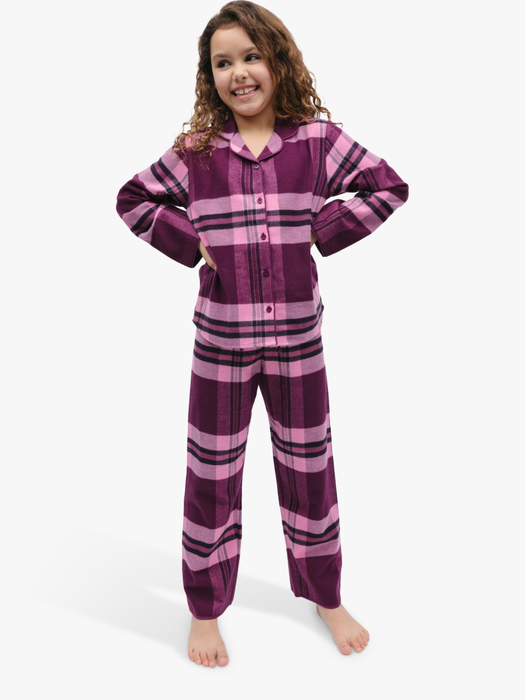 Women's Plus Shimmer Checked Flannel Pyjama Set
