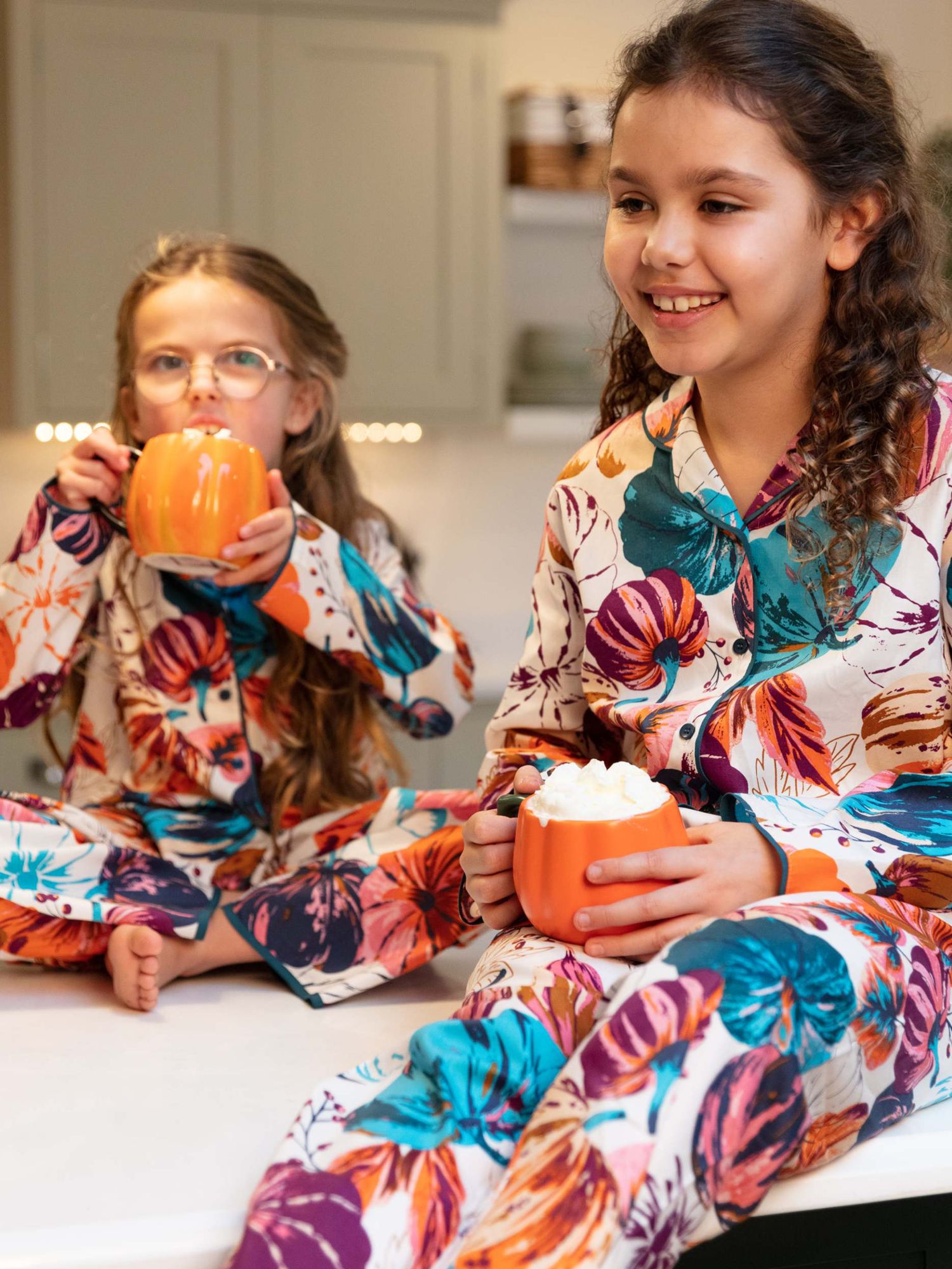 Minijammies Kids' Maple Pumpkin Print Pyjamas, Multi, 2-3 years