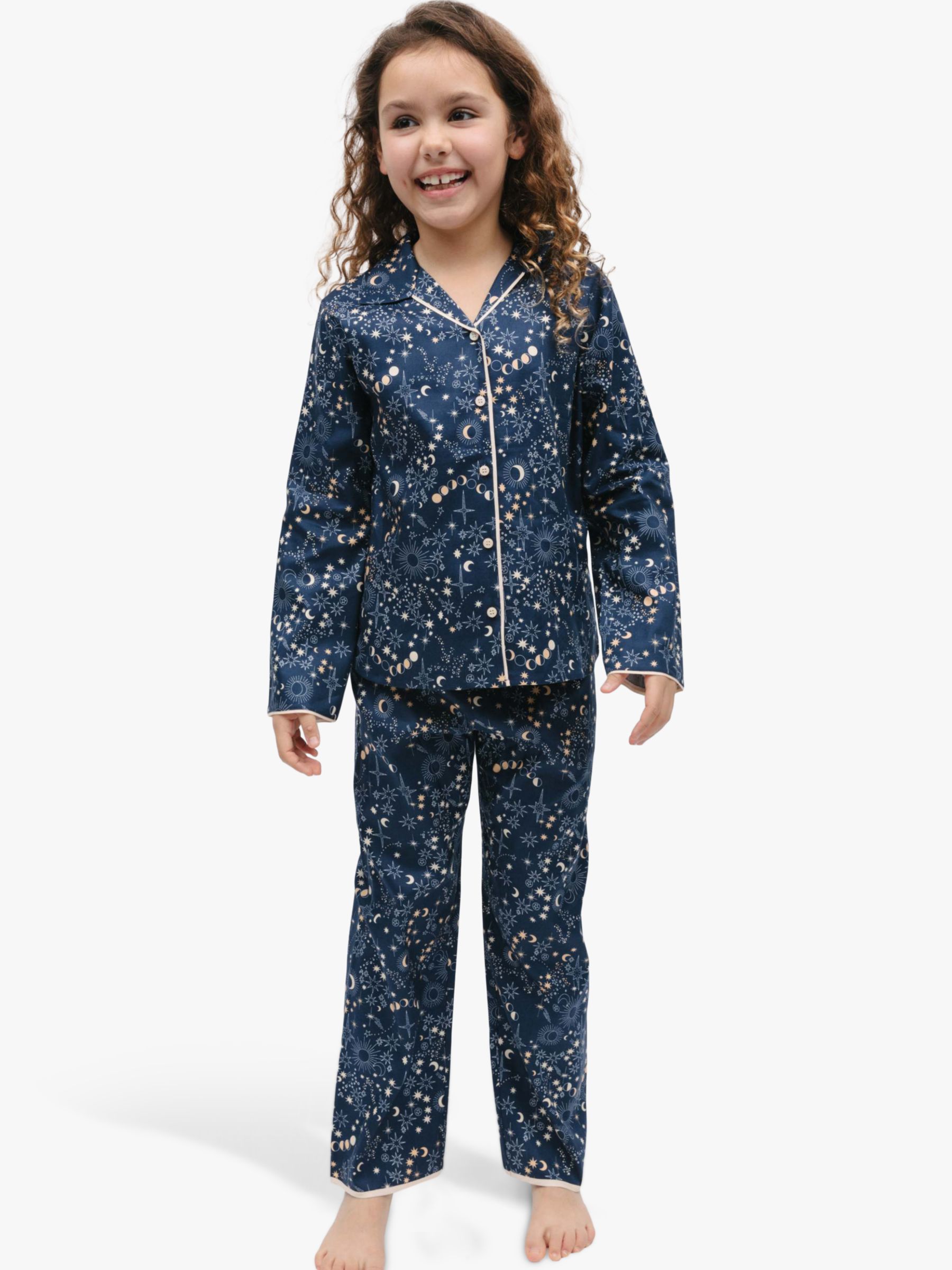 Minijammies Kids' Cosmo Celestial Print Pyjamas, Navy, 10-11 years