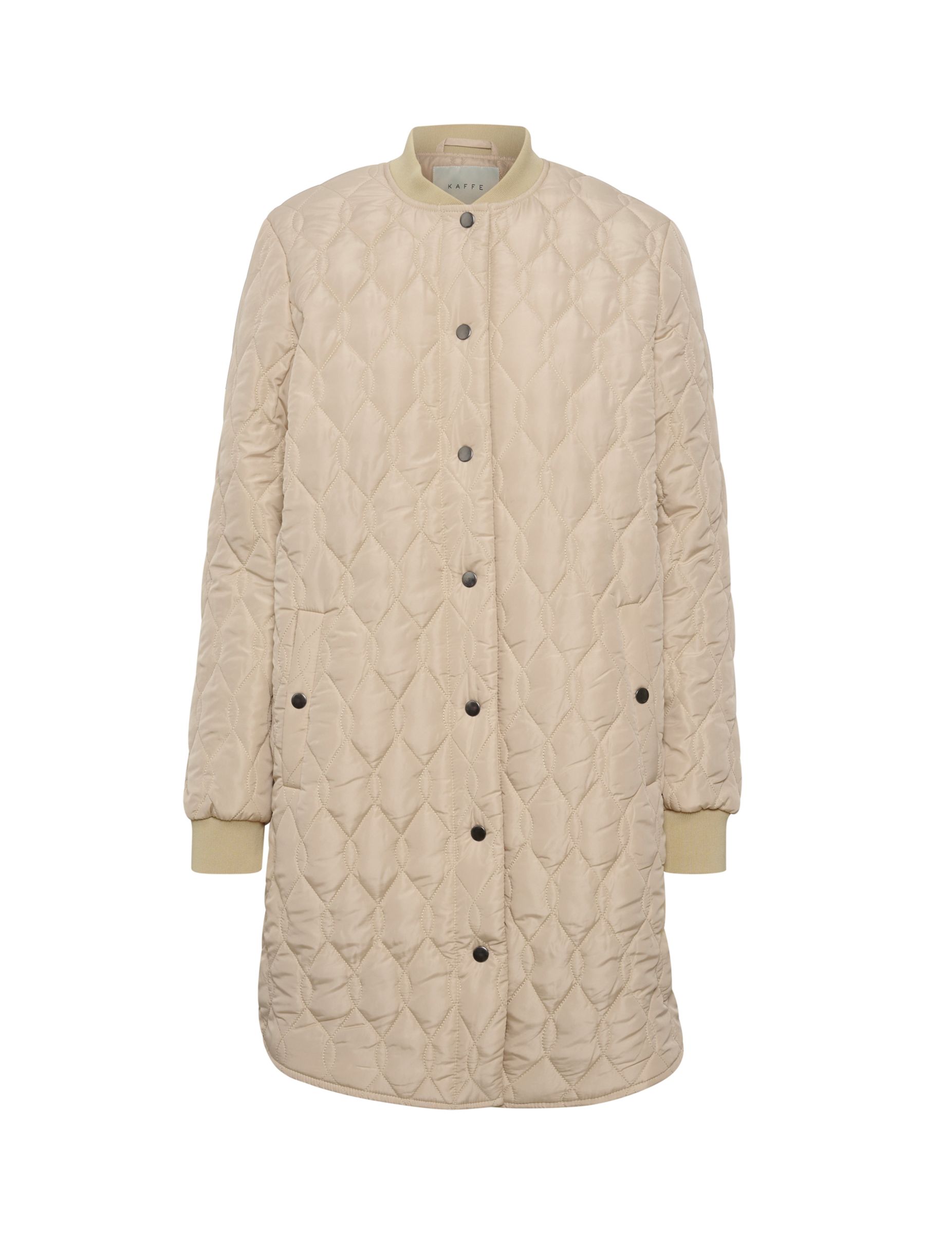 KAFFE Shally Quilted Coat, Cream at John Lewis & Partners