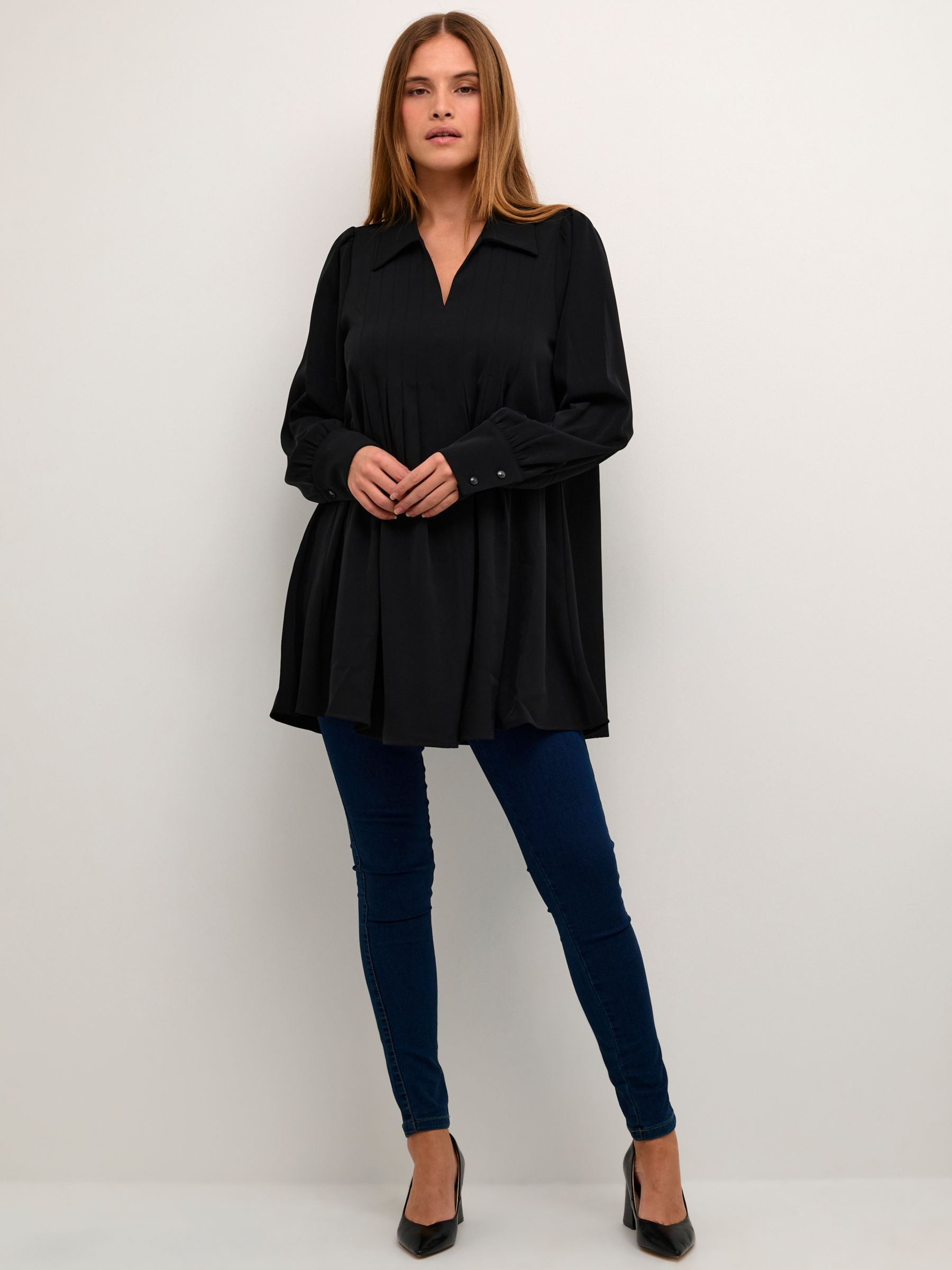 Buy KAFFE Signa Long Sleeve Mini Dress, Black Online at johnlewis.com