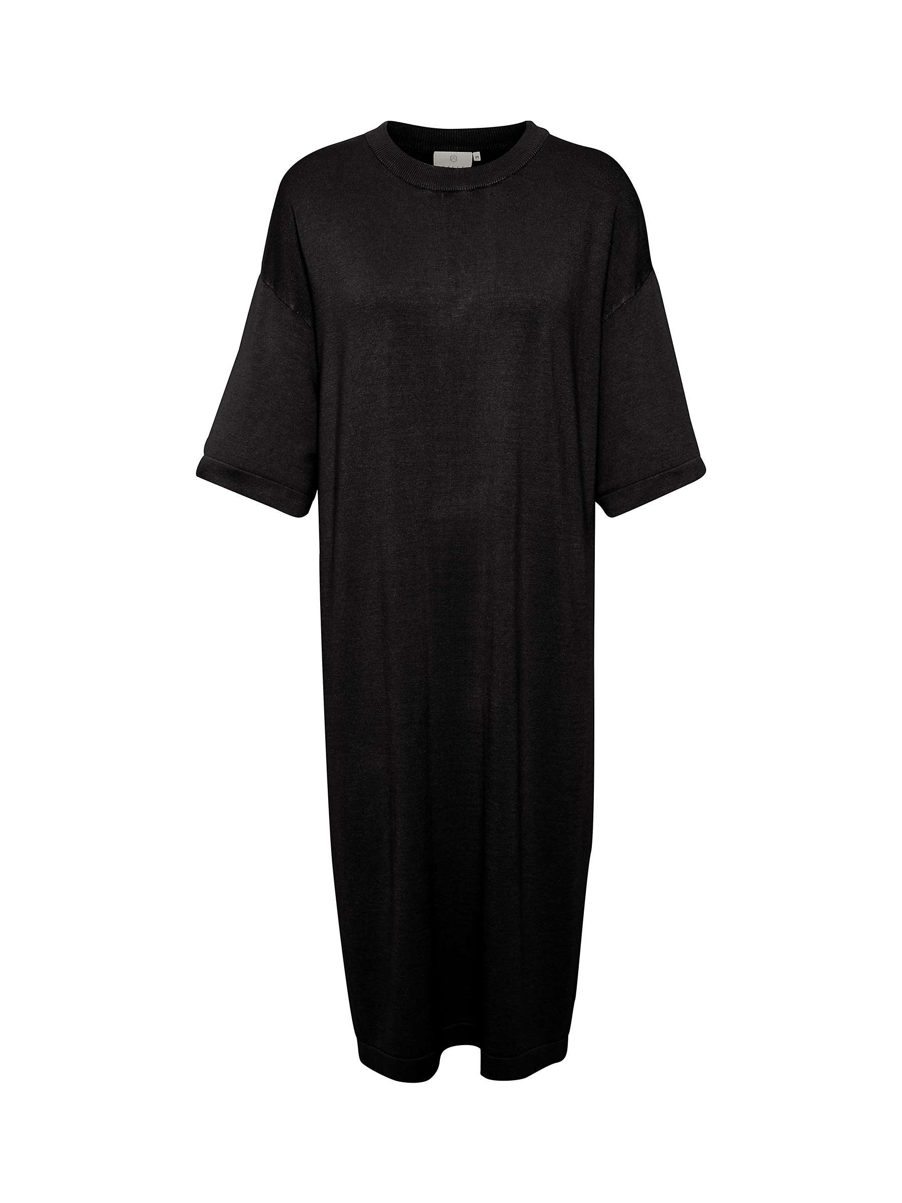 KAFFE Fenia Knitted Midi Dress, Black at John Lewis & Partners
