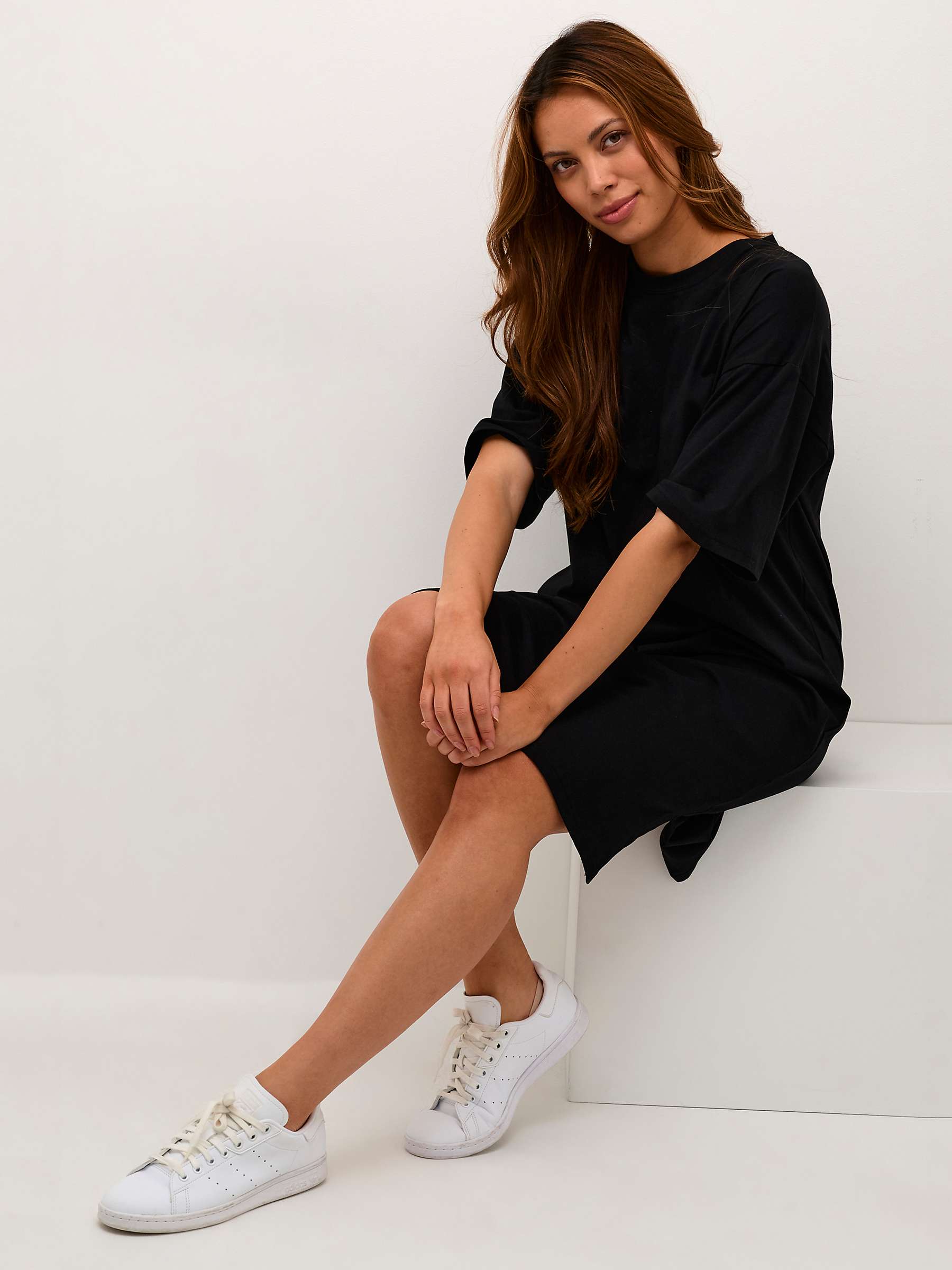 Buy KAFFE Edna Oversized T-Shirt Dress, Black Online at johnlewis.com
