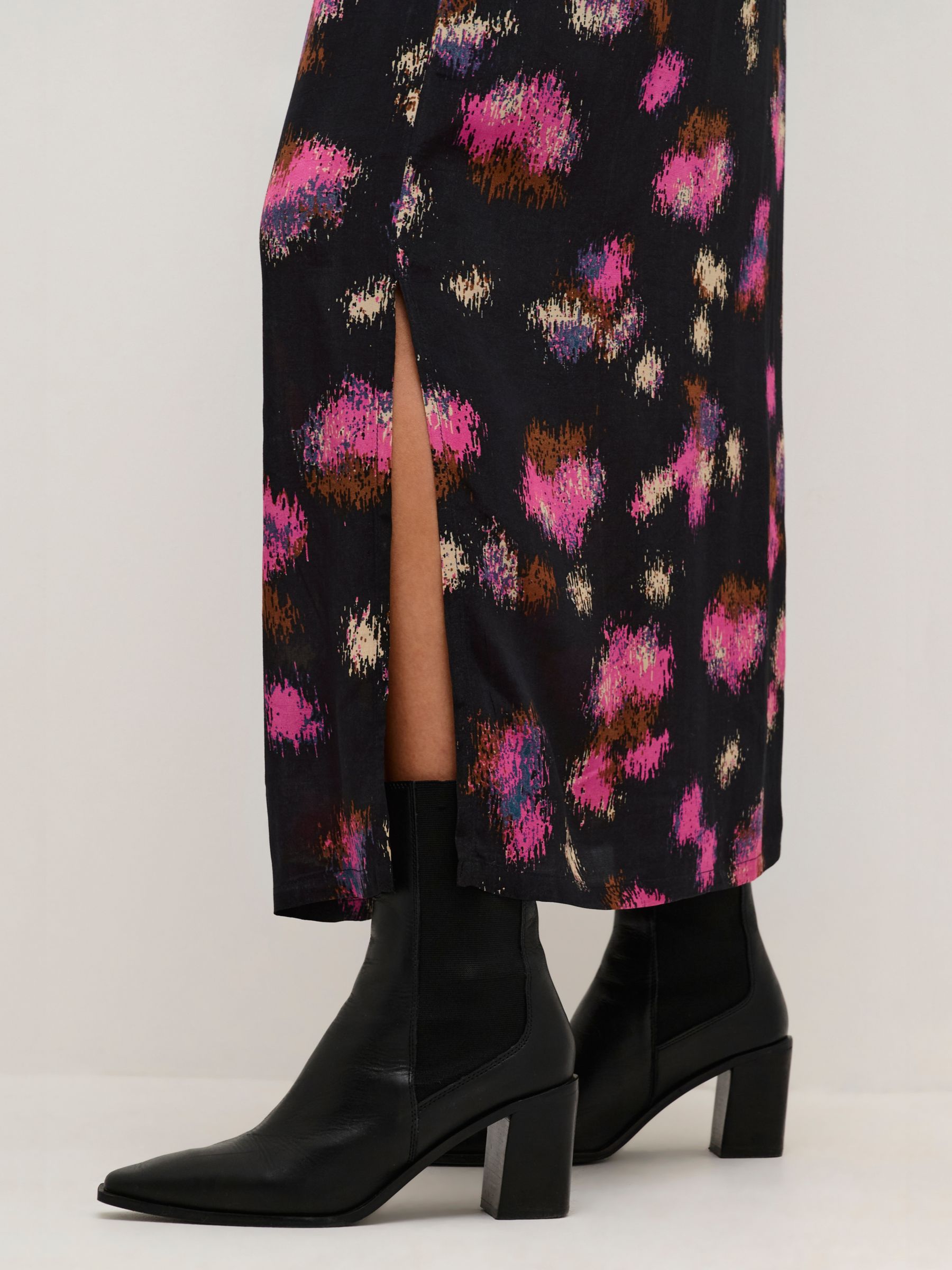Buy KAFFE Lita Elastic Waist Maxi Skirt, Black/Multi Online at johnlewis.com