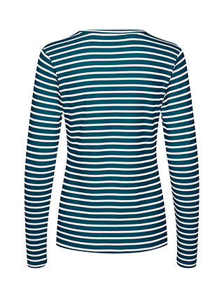 KAFFE Liddy Striped Long Sleeve T-Shirt, Legion Blue/Chalk