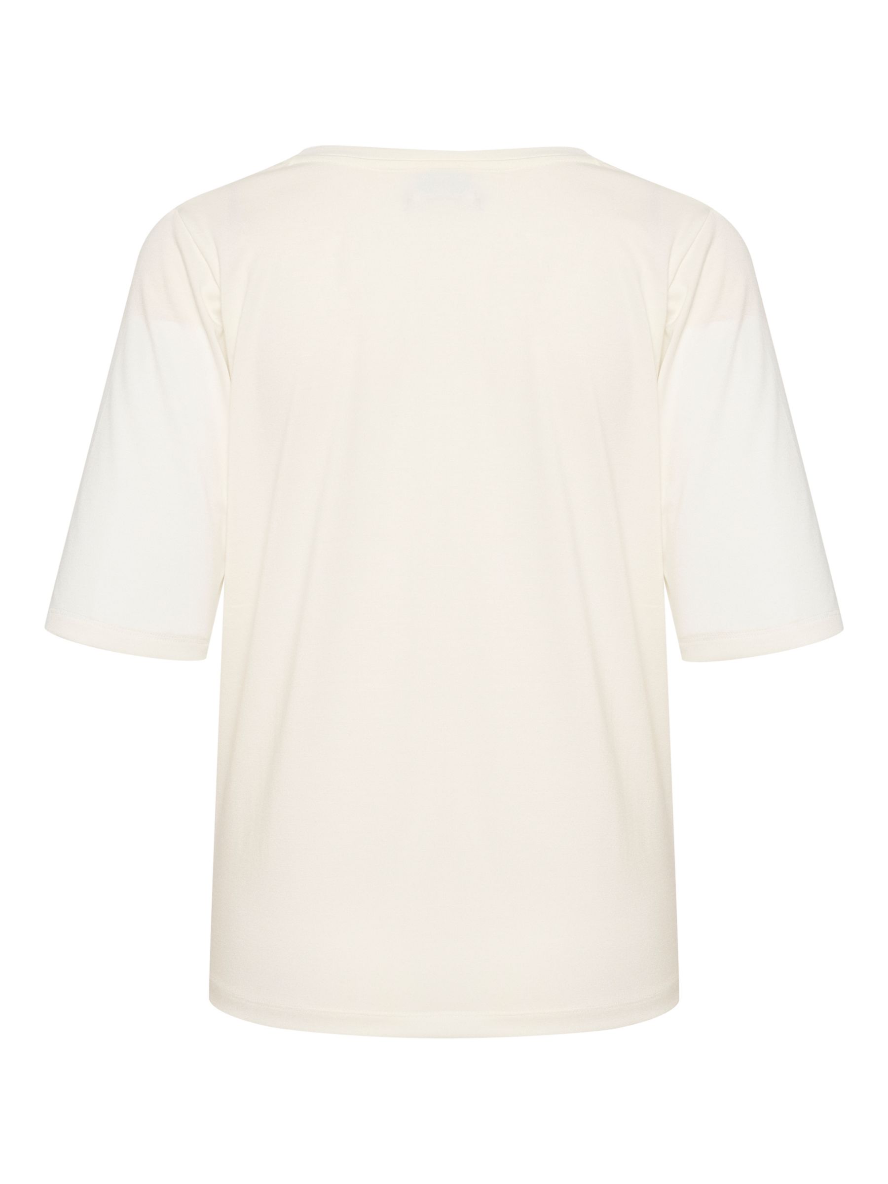 KAFFE Lise Half Sleeve V-Neck T-Shirt, Chalk at John Lewis & Partners