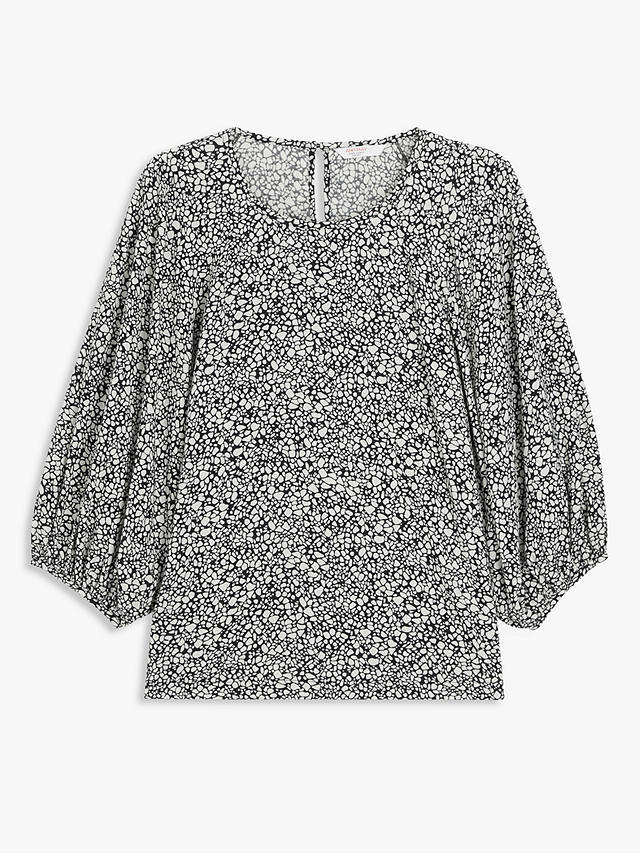 John Lewis ANYDAY Abstract Print Top, Black/White