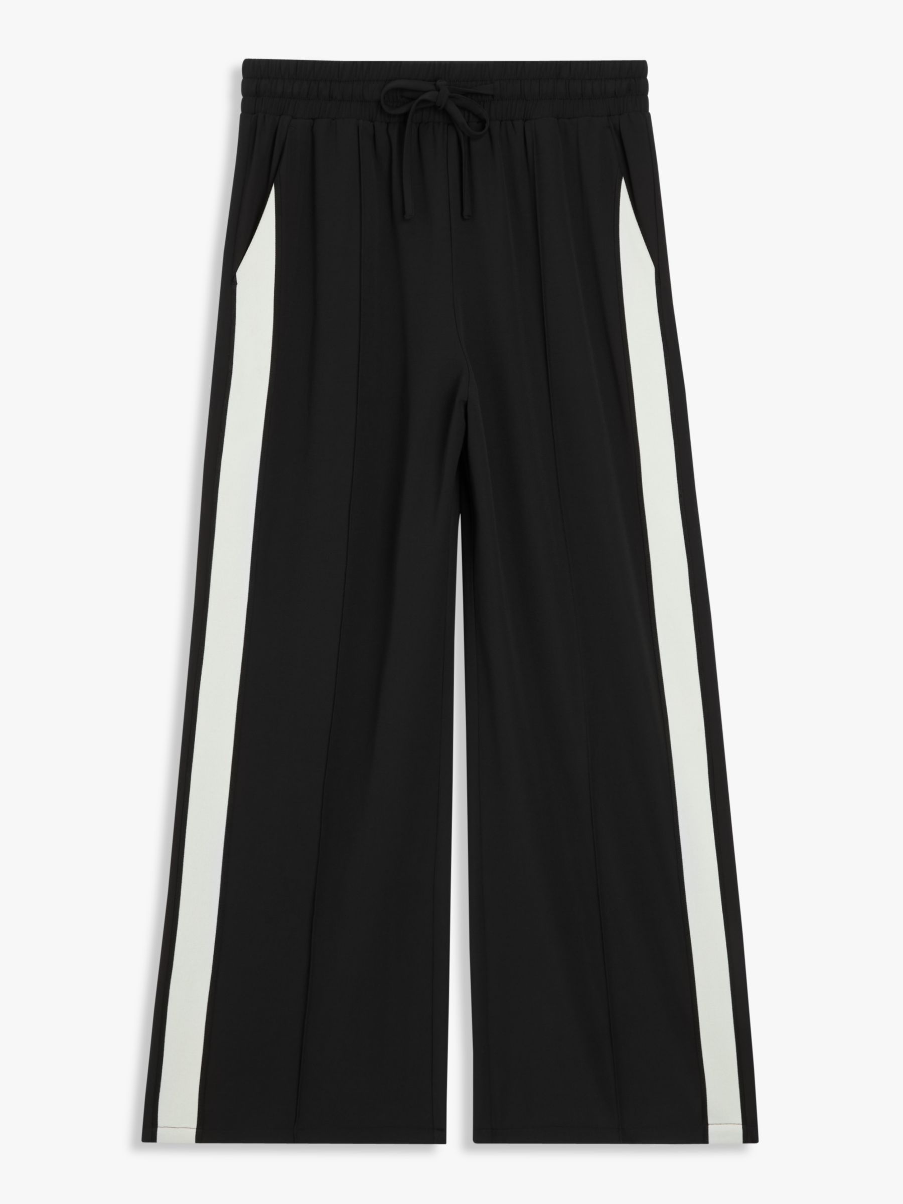 John Lewis ANYDAY Side Stripe Trousers, Black, 8