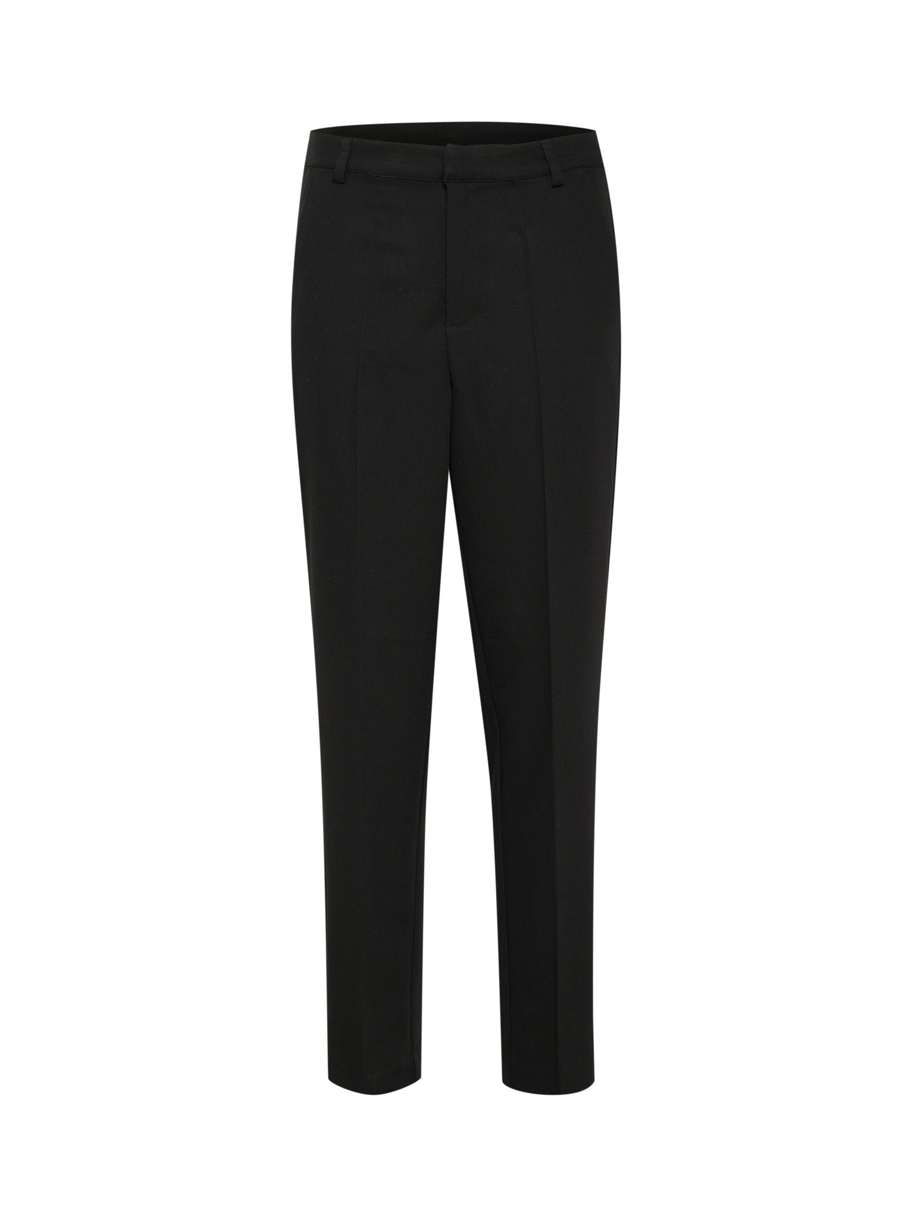 KAFFE Sakura Zip Trousers, Deep Black at John Lewis & Partners