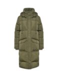 KAFFE Anika Long Padded Hooded Coat, Grape Leaf, Grape Leaf