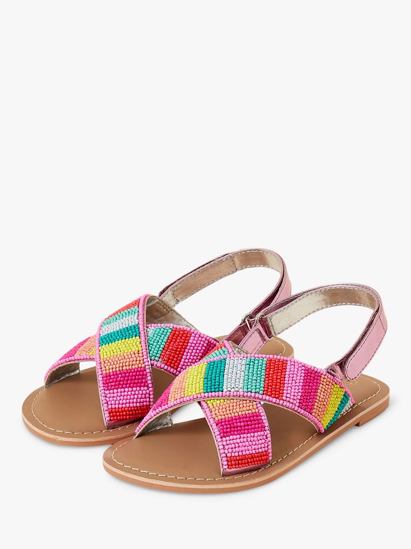 Angels by Accessorize Kids' Tropical Beaded Sandal, Multi, 1