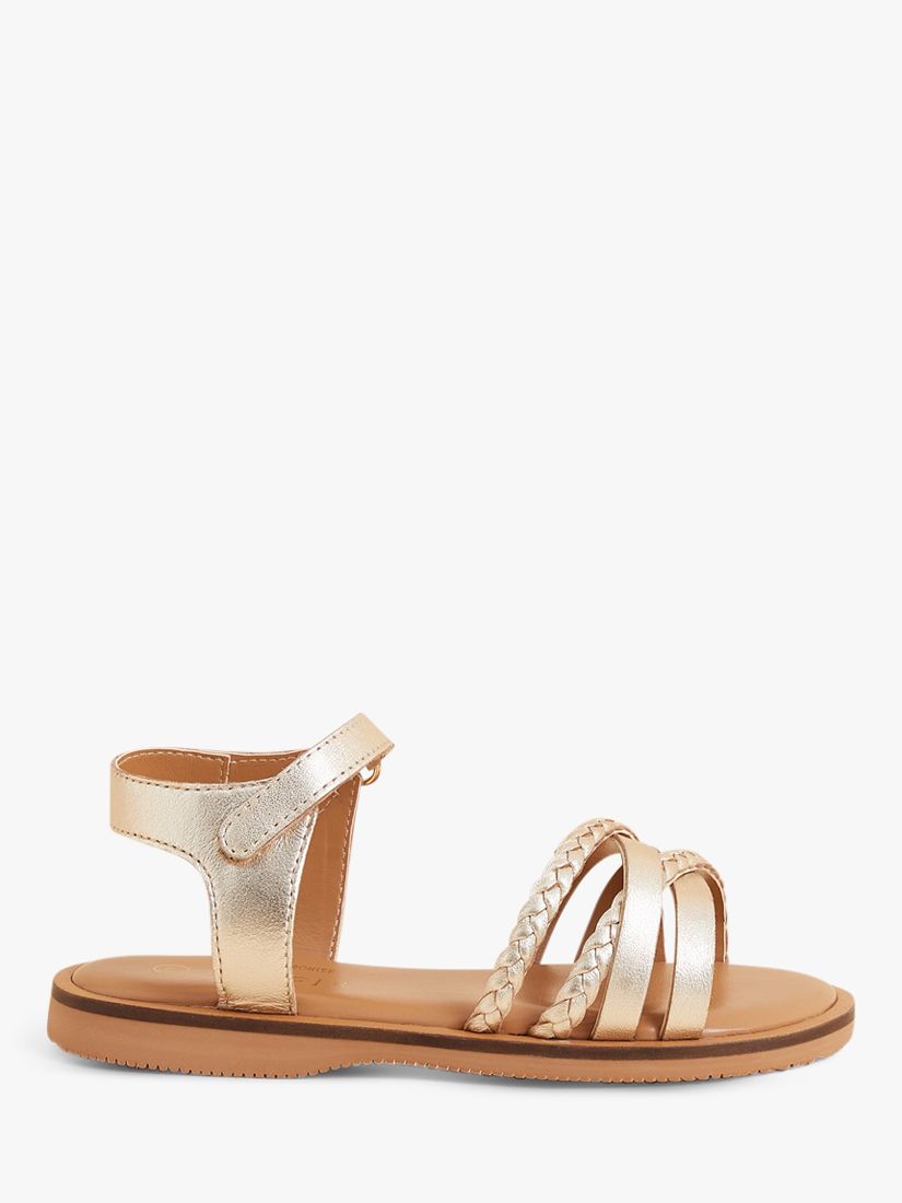 Angels by Accessorize Kids' Plaited Strappy Sandals, Gold at John Lewis ...