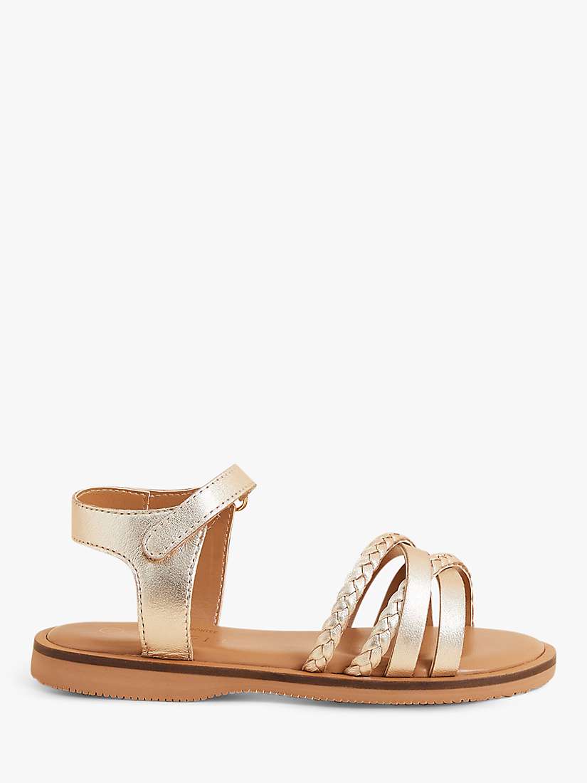 Angels by Accessorize Kids' Plaited Strappy Sandals, Gold at John Lewis ...