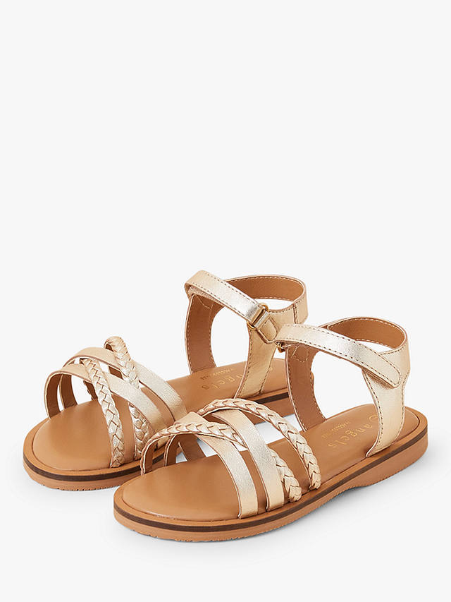 Angels by Accessorize Kids' Plaited Strappy Sandals, Gold