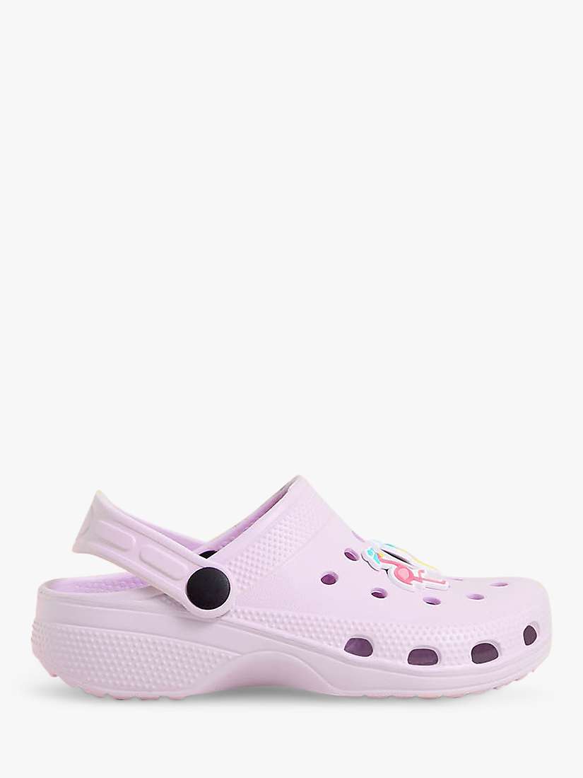 Buy Angels by Accessorize Kids' Flamingo Charm Clogs, Lilac Online at johnlewis.com