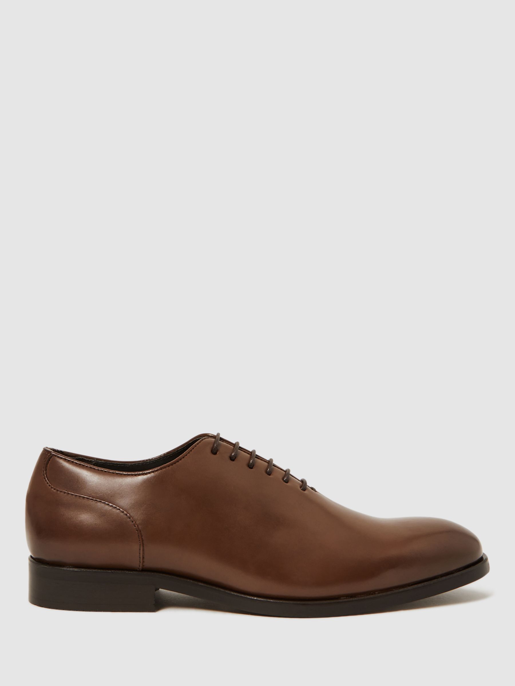 Reiss Bay Leather Whole Cut Shoes, Tan