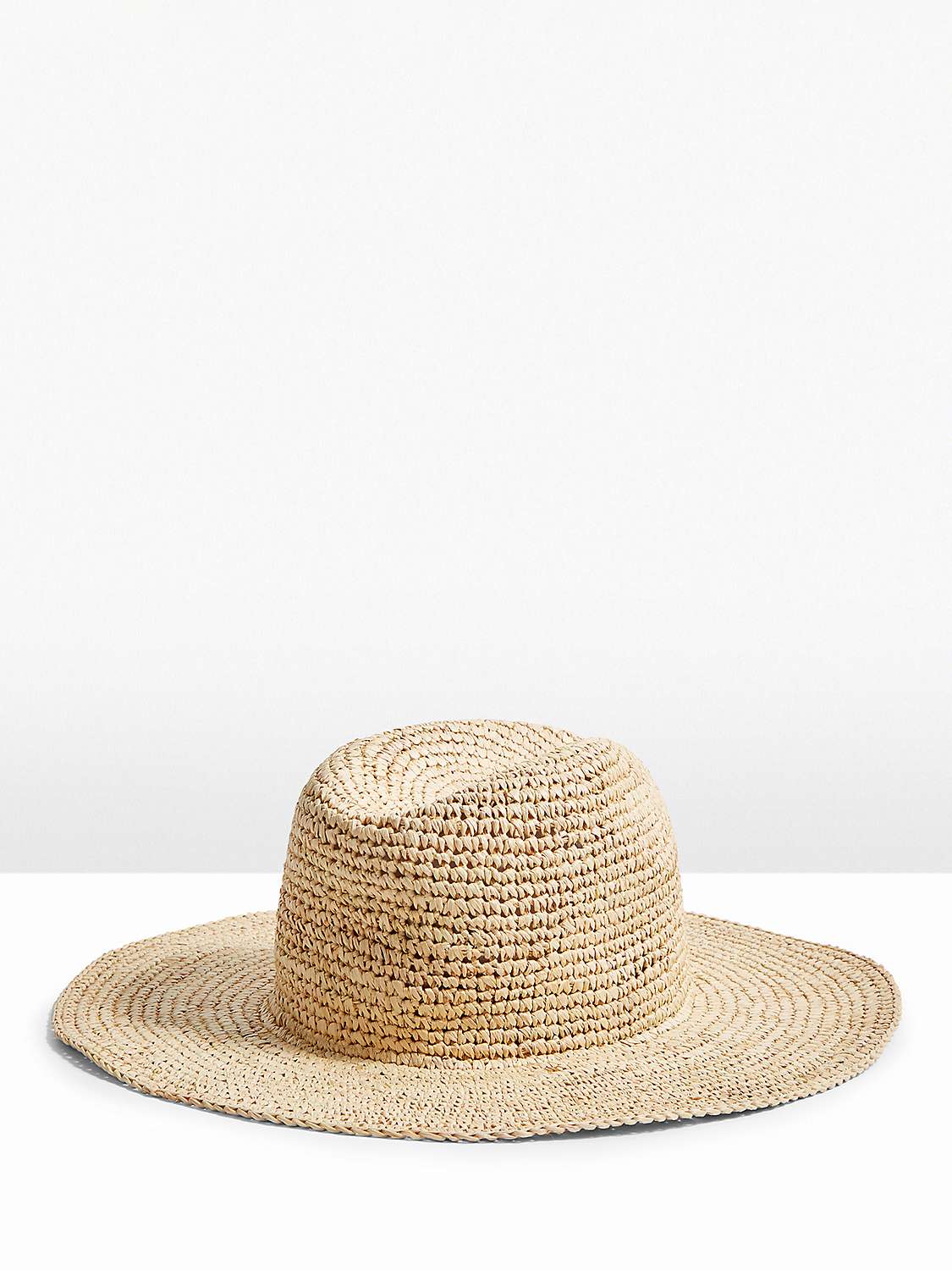 HUSH Sydney Straw Fedora Hat, Natural at John Lewis & Partners
