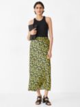 HUSH Simone Cherry Print Maxi Skirt, Yellow/Black, Yellow/Black
