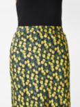 HUSH Simone Cherry Print Maxi Skirt, Yellow/Black, Yellow/Black
