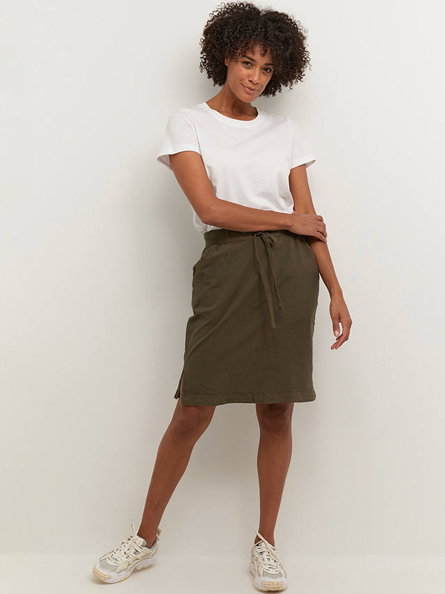 KAFFE Naya Plain Cotton Skirt, Grape Leaf