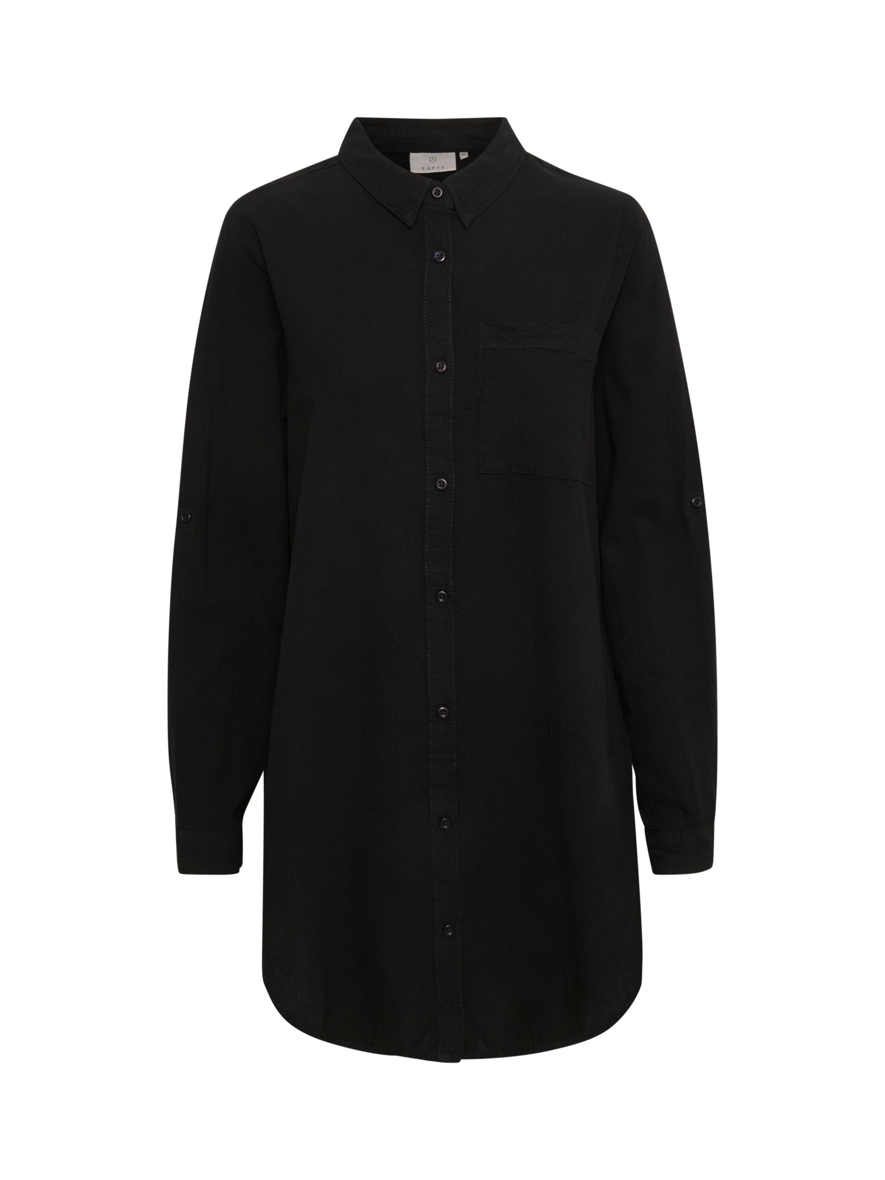 KAFFE Naya Tunic Shirt, Black Deep at John Lewis & Partners