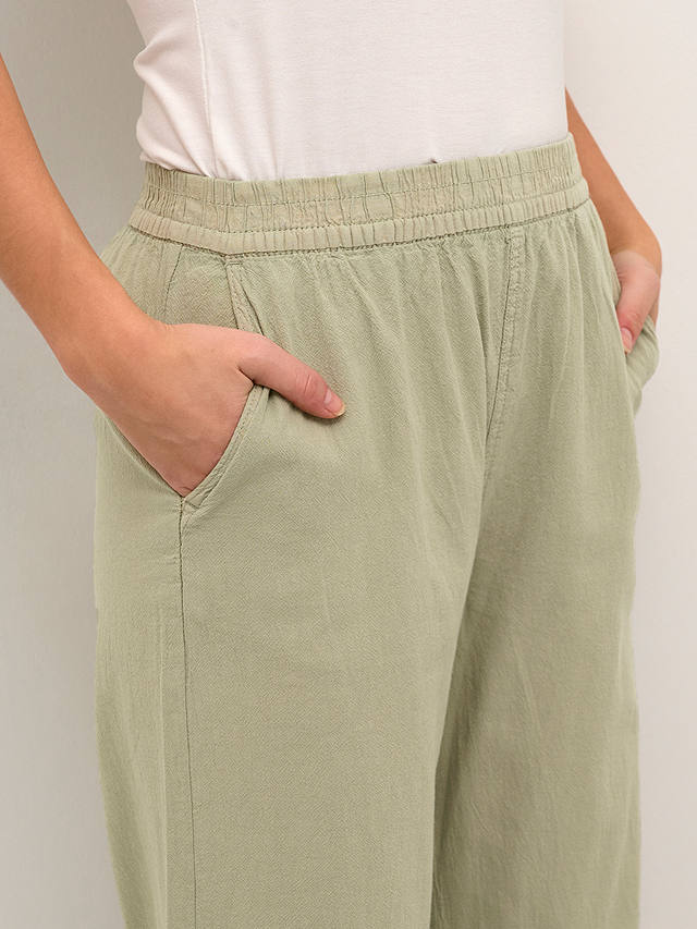 KAFFE Naya Cropped Trousers, Seagrass