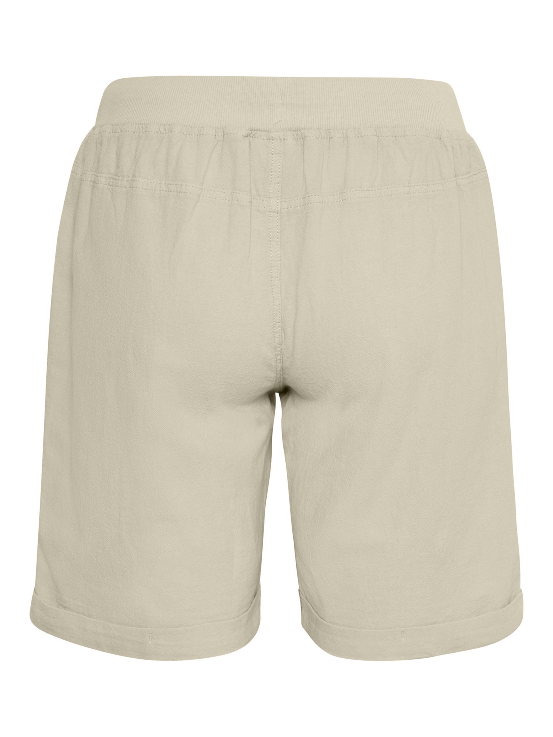 KAFFE Naya Elastic Waist Cotton Shorts, Seagrass, 14