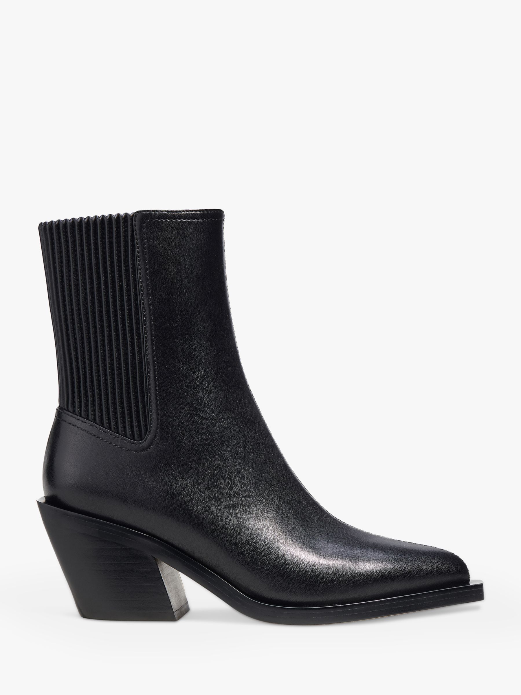 Coach Prestyn Western Leather Boots, Black at John Lewis & Partners