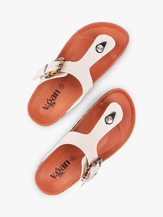V.GAN Vegan Kiwi Tortoiseshell Footbed Sandals, Cream 