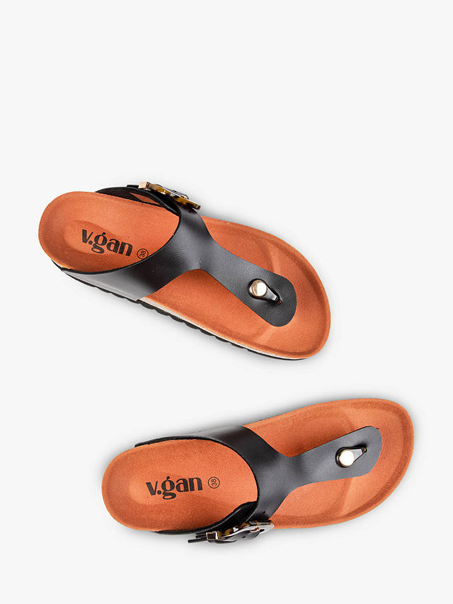 V.GAN Vegan Kiwi Tortoiseshell Footbed Sandals, Black 