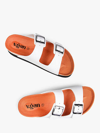 V.GAN Vegan Plum Double Strap Footbed Sandals, White