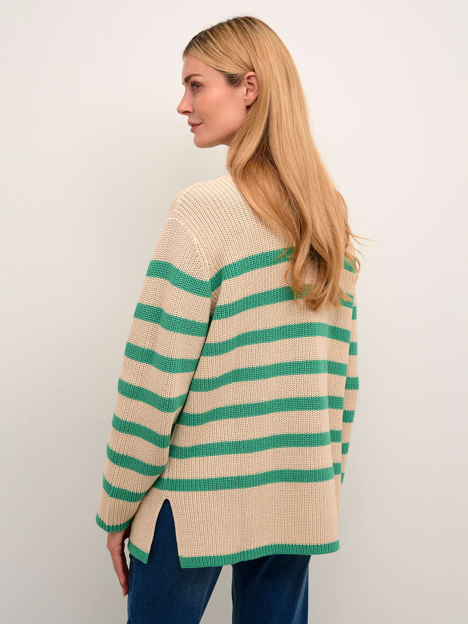 Buy KAFFE Cilla Oversized Knit Jumper, Sand Dollarcal Green Online at johnlewis.com