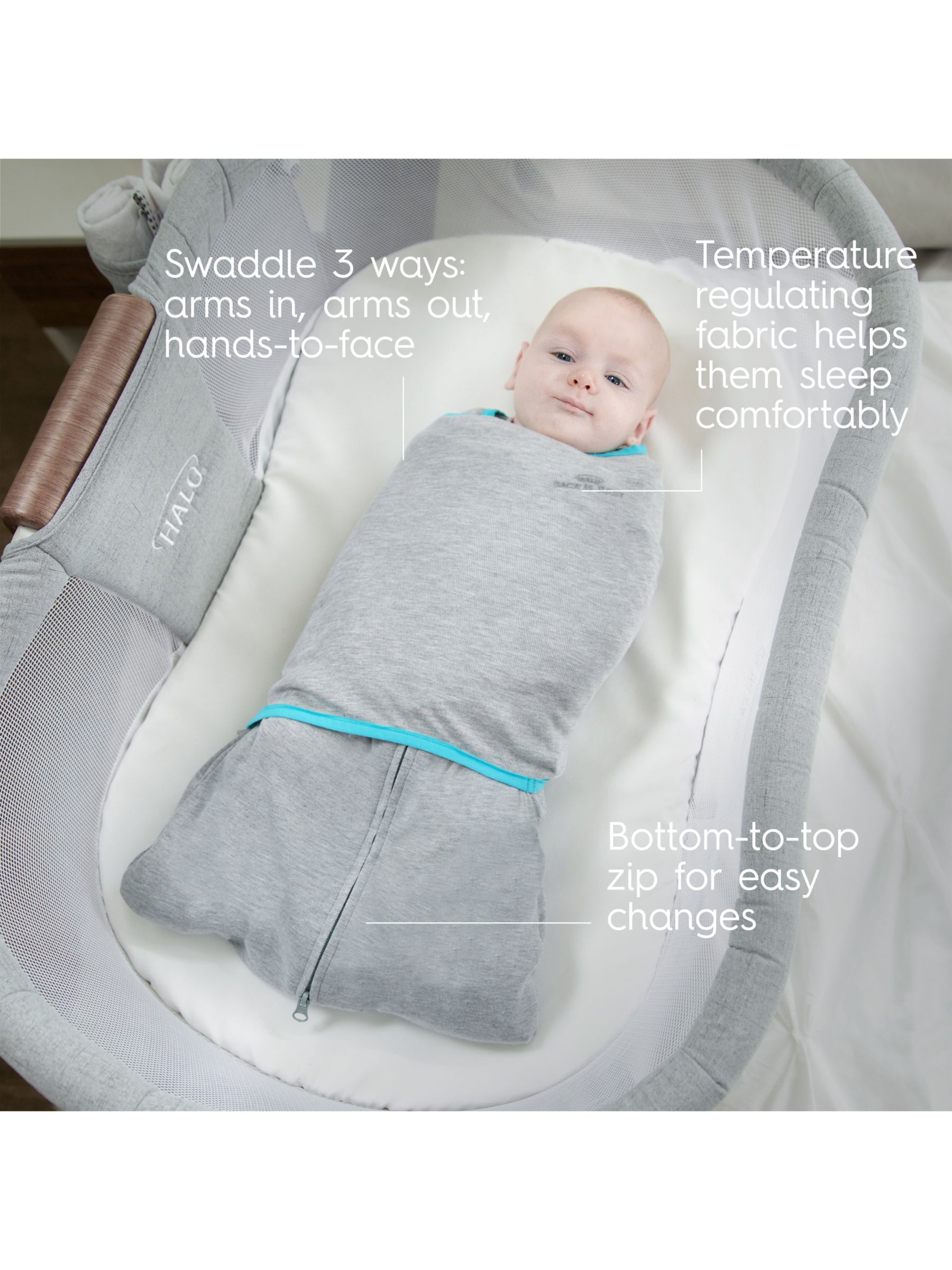 HALO SleepSack Wearable Blanket - Cotton - Heather Gray Extra
