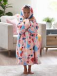 Disney Princess Kids' Floral Oversized Fleece Hooded Blanket, Pink/Multi, Pink/Multi