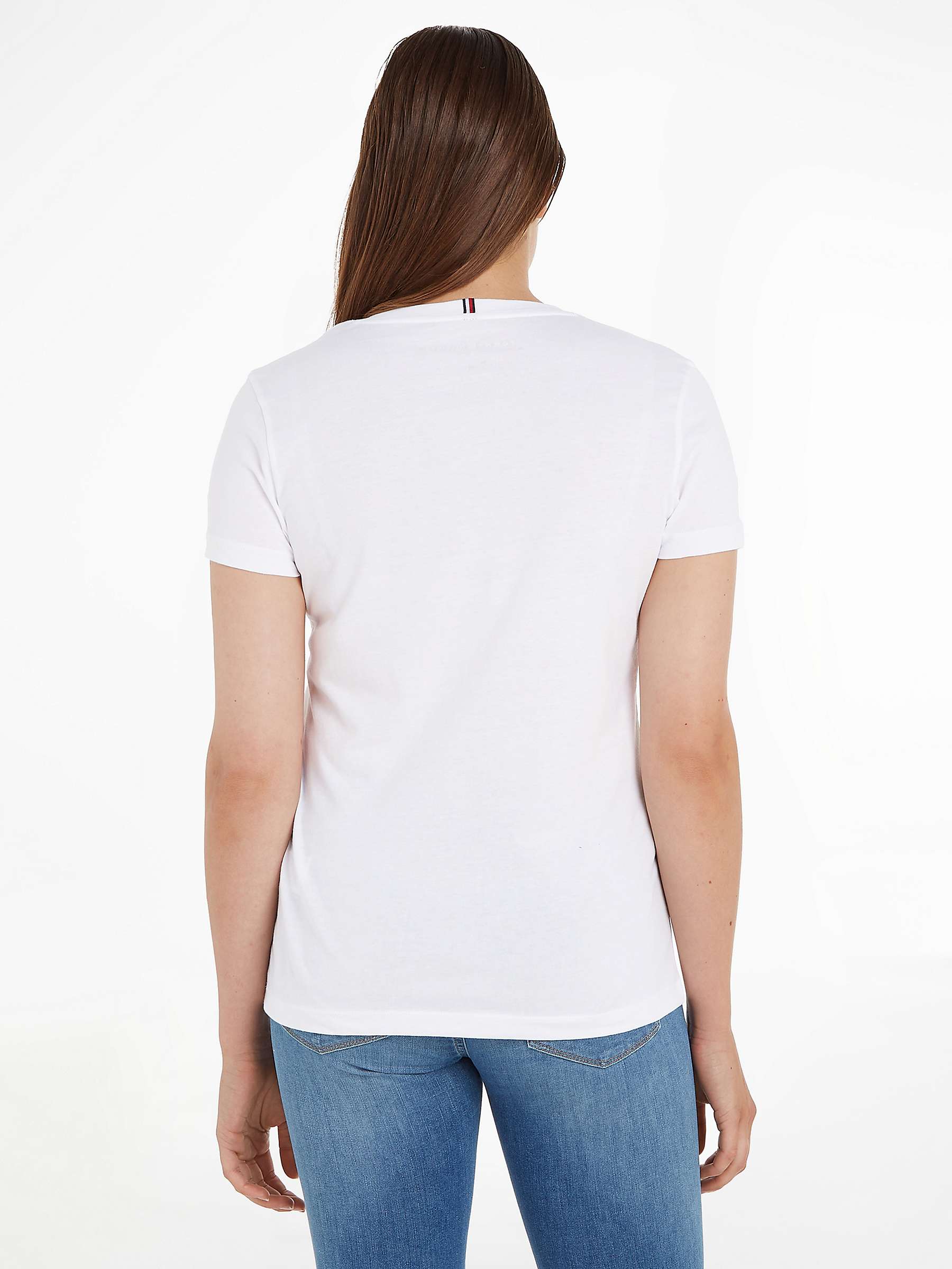 Tommy Hilfiger Heritage Cotton V-Neck T-Shirt, Classic White at John ...