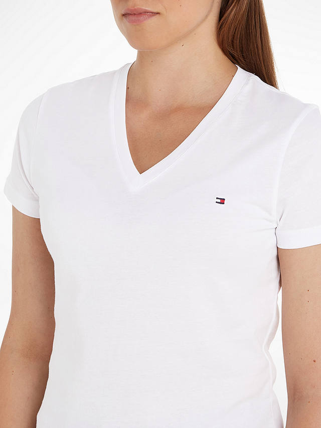 Tommy Hilfiger Heritage Cotton V-Neck T-Shirt, Classic White