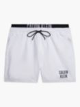 Calvin Klein Recycled Poly Double Waistband Swim Shorts, White