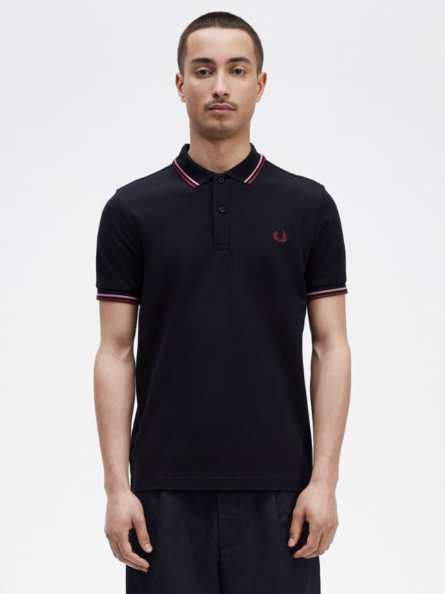 Fred Perry Twin Tipped Regular Fit Polo Shirt, Nvy Dtyrpnk Obld, XXL