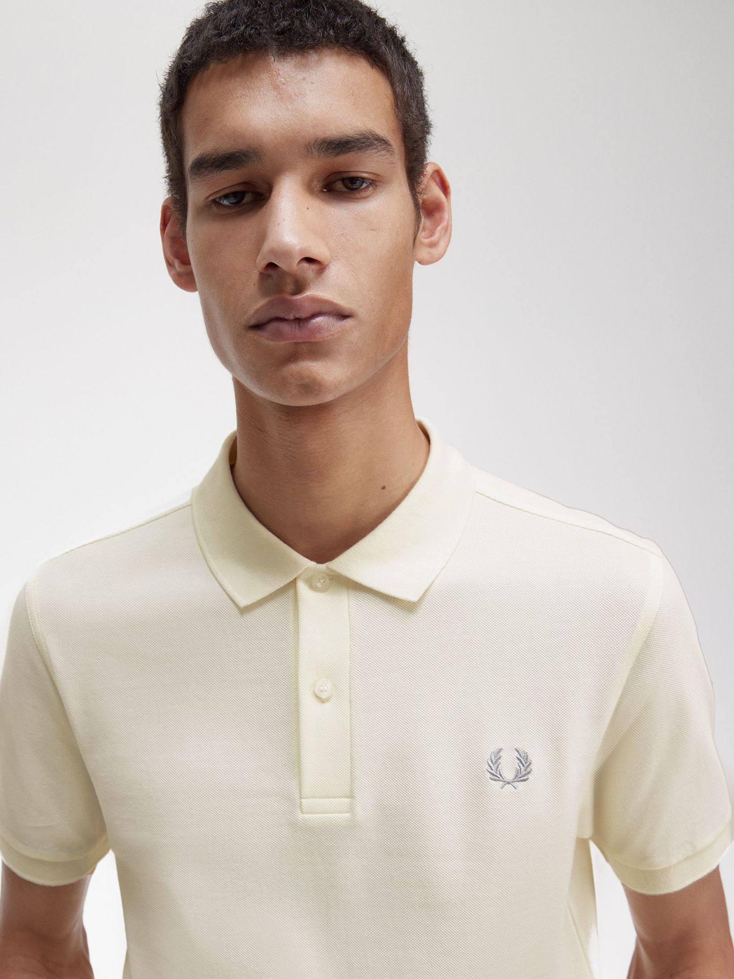 Fred Perry Plain Short Sleeve Polo Top, Ecru at John Lewis & Partners