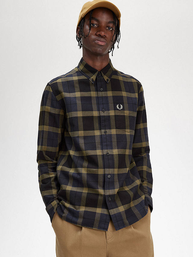 Fred Perry Tartan Oxford Shirt, Uniform Green