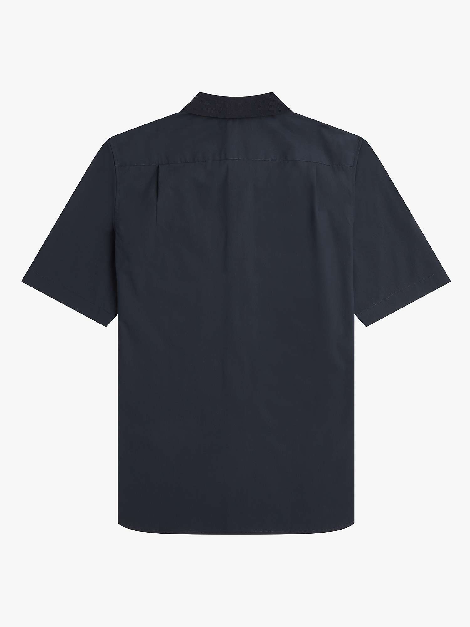Fred Perry Short Sleeve Knit Collar Shirt, Navy at John Lewis & Partners