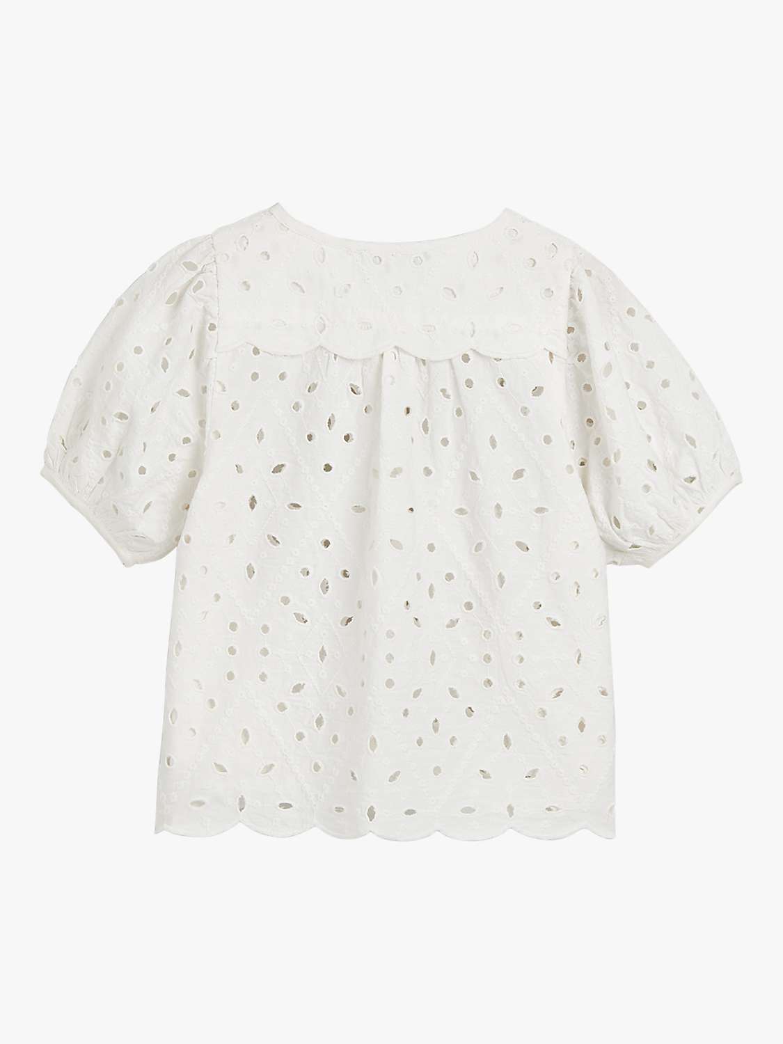 Buy Whistles Kids' Broderie T-Shirt, Ivory Online at johnlewis.com