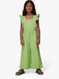 Whistles Kids' Meg Linen Blend Jumpsuit, Green