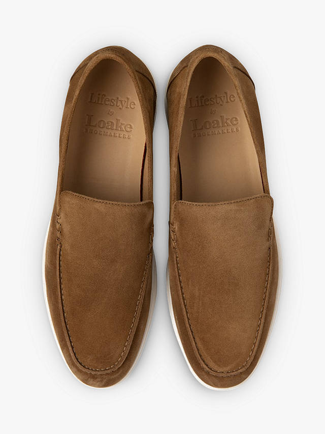 Loake Tuscany Suede Loafers, Chestnut