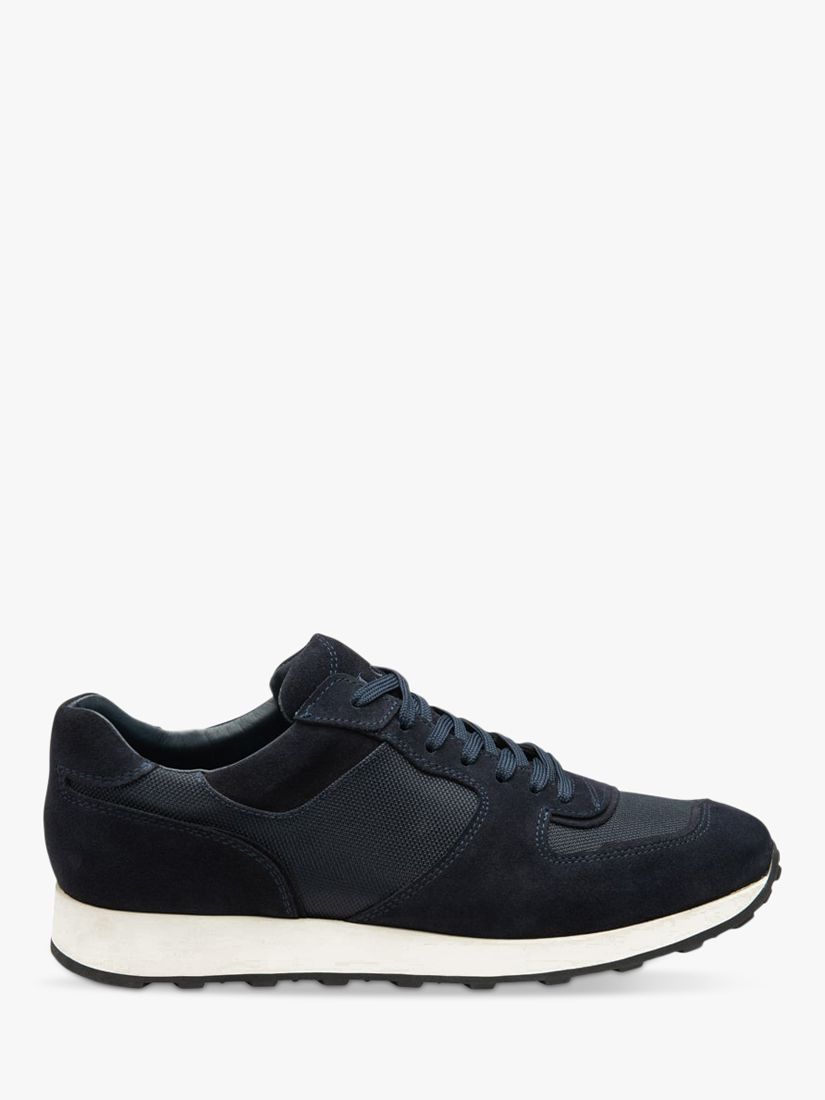 Loake Foster Suede and Canvas Trainers, Blue at John Lewis & Partners