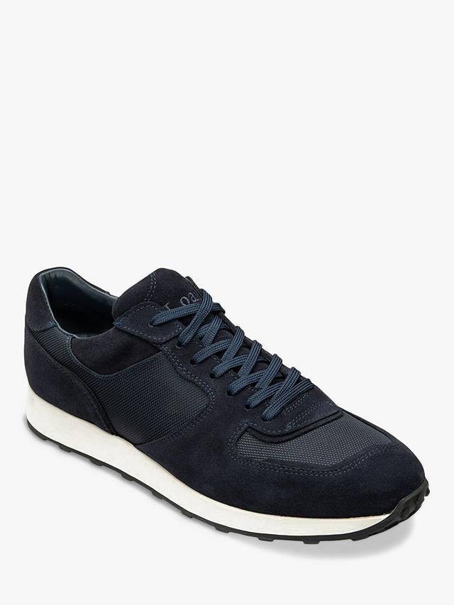 Loake Foster Suede and Canvas Trainers, Blue