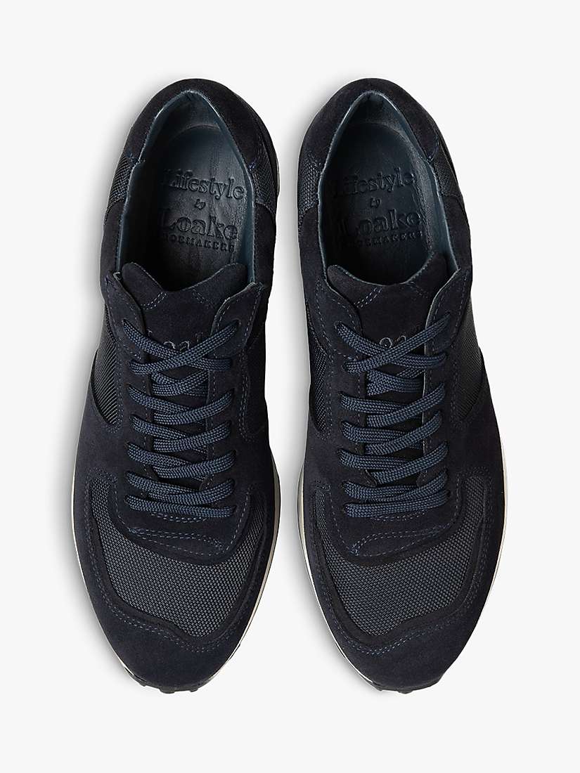 Buy Loake Foster Suede and Canvas Trainers, Blue Online at johnlewis.com