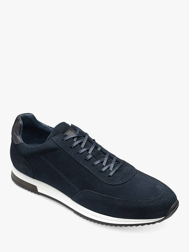 Loake Bannister Suede Leather Trainers, Blue
