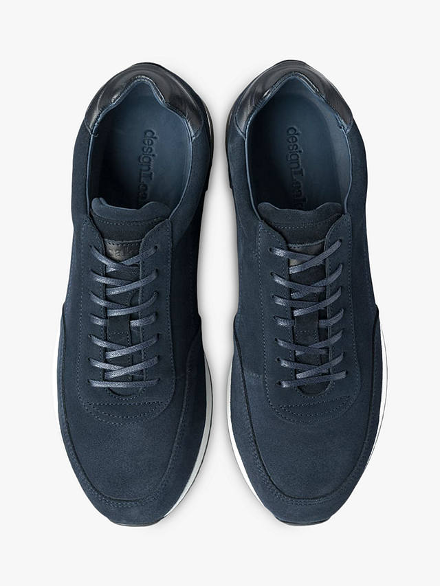 Loake Bannister Suede Leather Trainers, Blue