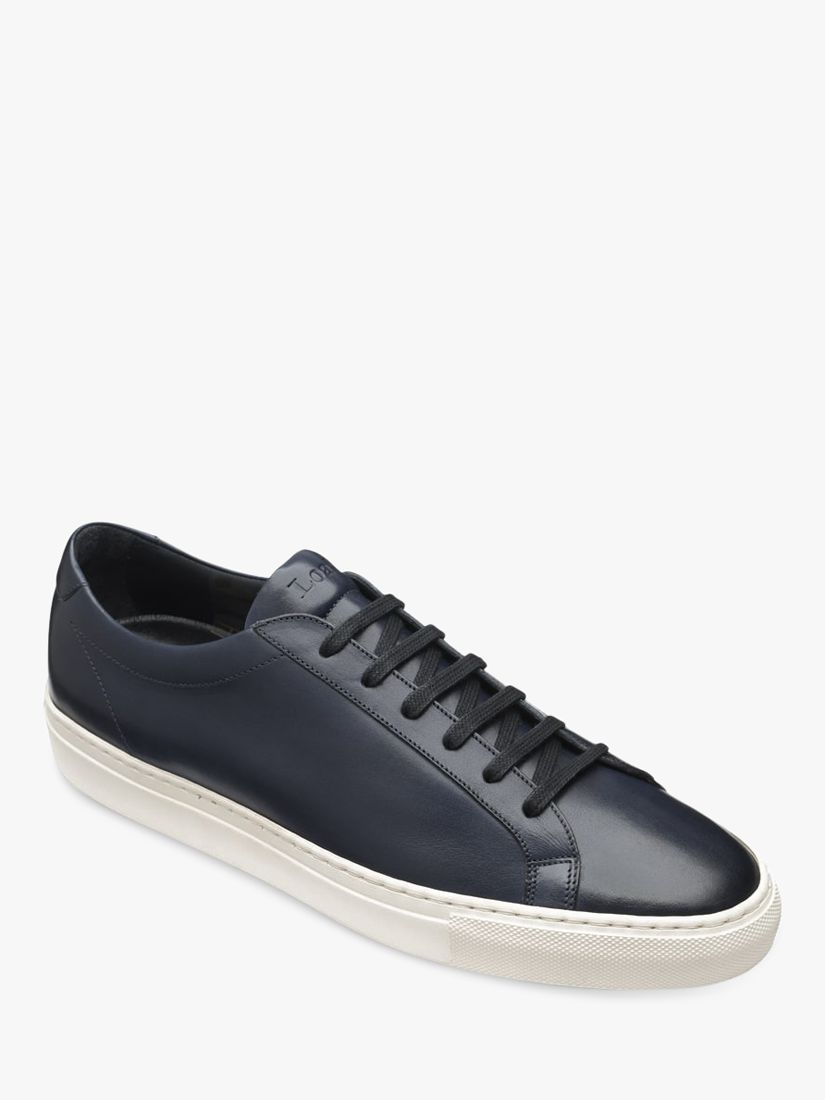 Loake Sprint Leather Trainers, Blue at John Lewis & Partners